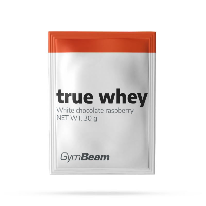 Vzorka True Whey - GymBeam biela čokoláda malina 30 g