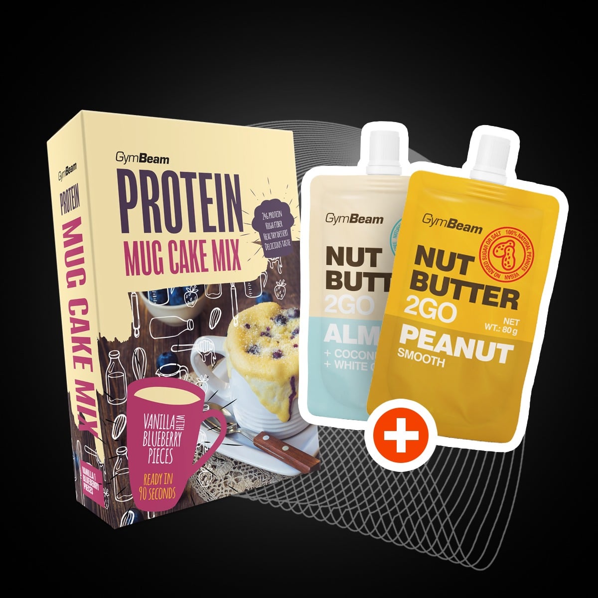 Proteínový Mug Cake Mix 500 g - GymBeam + darčeky
