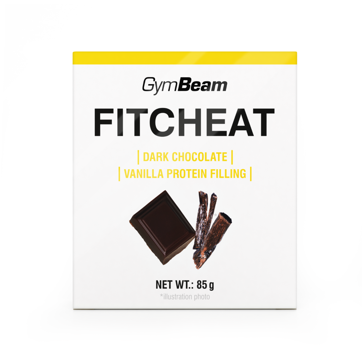 Proteínová čokoláda Fitcheat - GymBeam biela čokoláda s jahodou 80 g