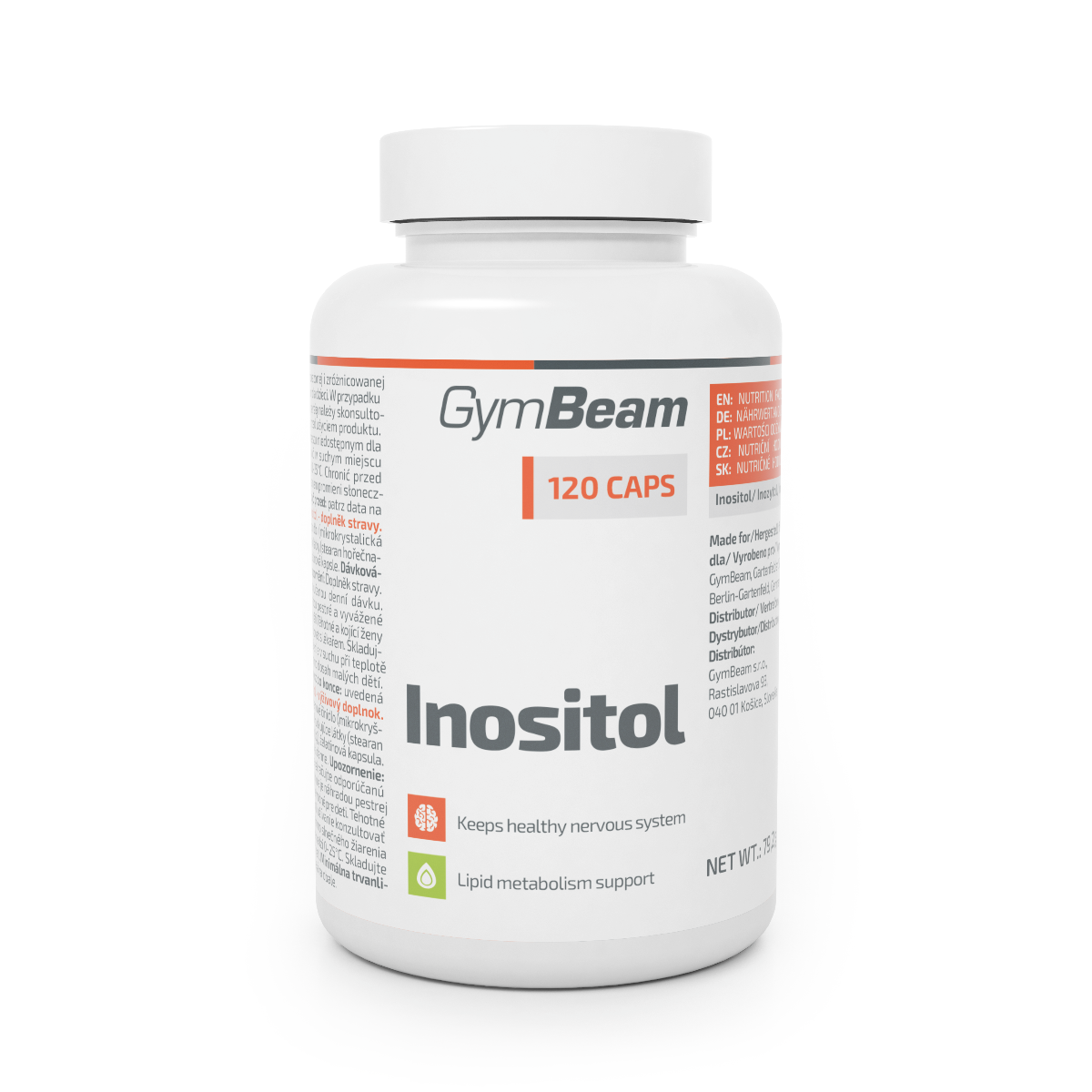 Inozitol (vitamín B8) - GymBeam shadow 120 kaps.