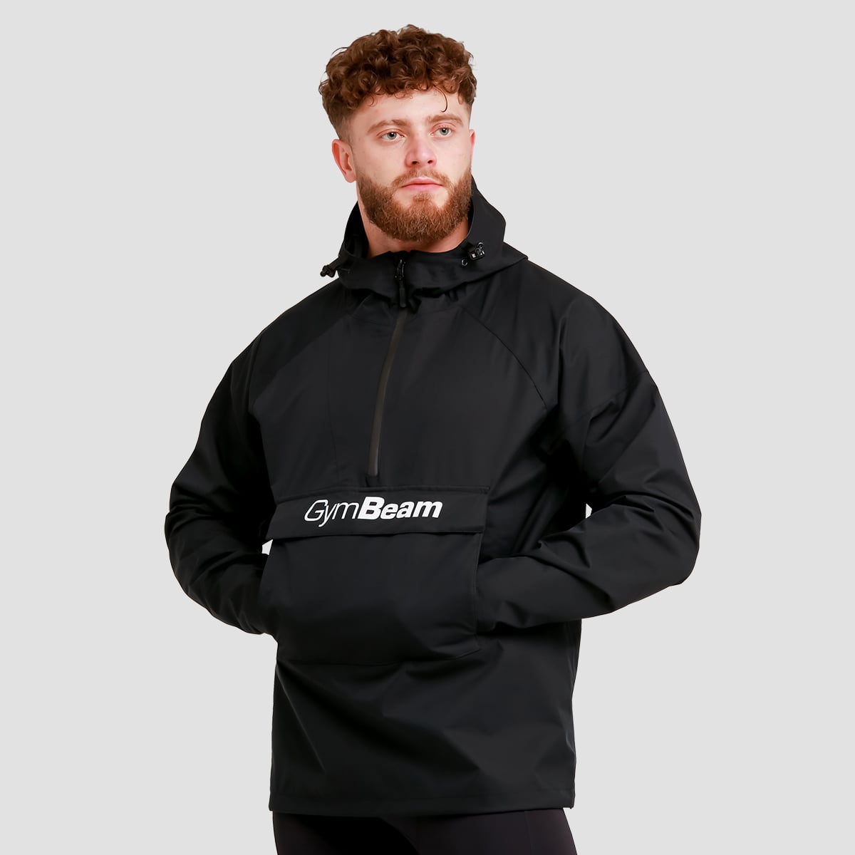 Pánska bunda Rain Smock Black - GymBeam