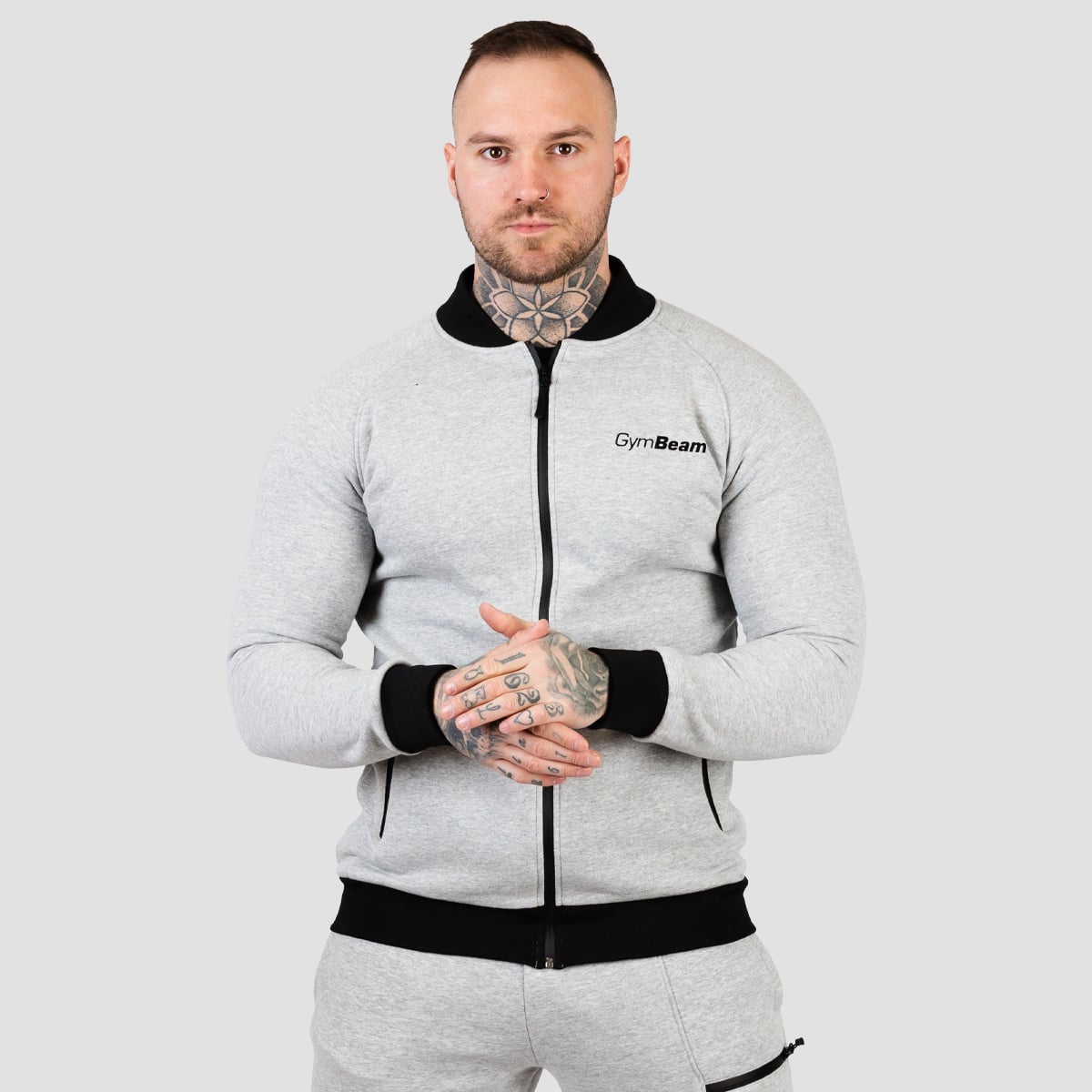 Mikina Zipper Classic Grey - GymBeam