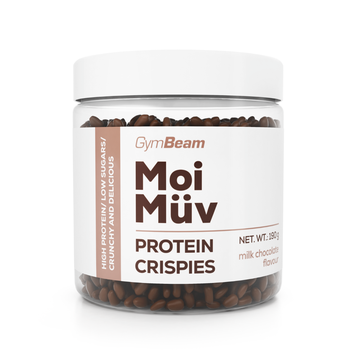 MoiMüv Protein Crispies - GymBeam mliečna čokoláda 190 g