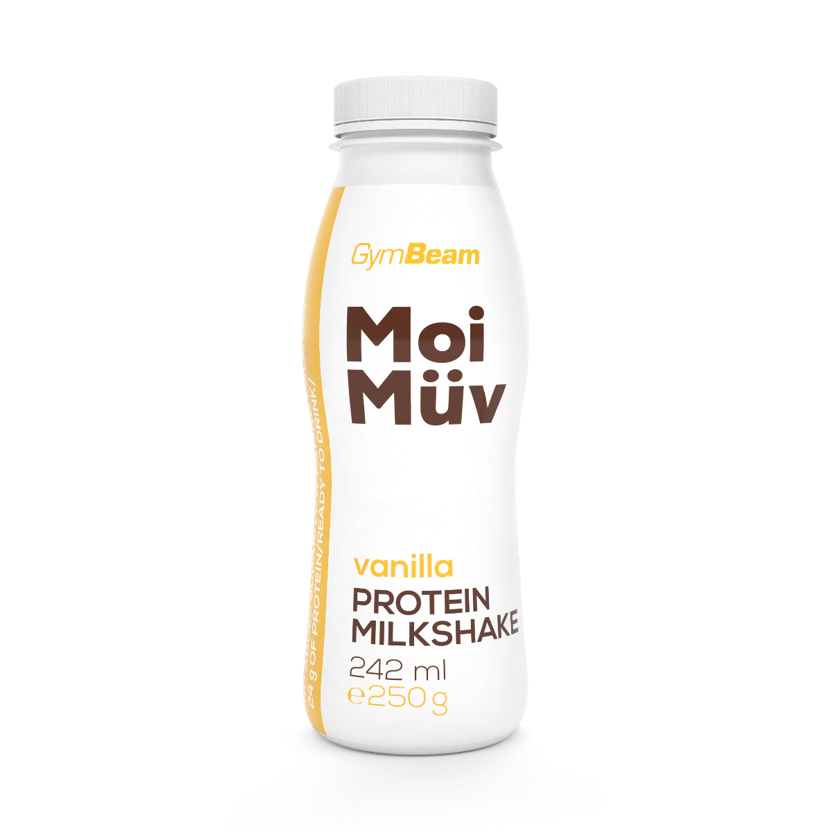 MoiMüv Protein Milkshake - GymBeam vanilka 12 x 242 ml