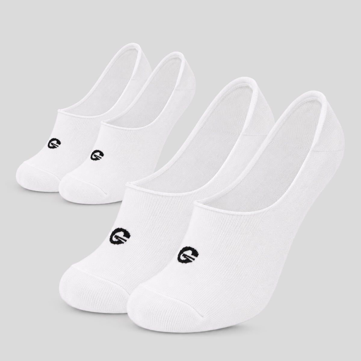 Ponožky No-show 2Pack White - GymBeam