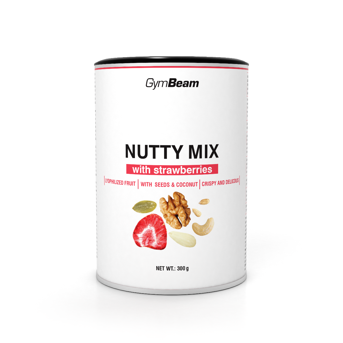 Nutty Mix s jahodami - GymBeam 10 x 300 g