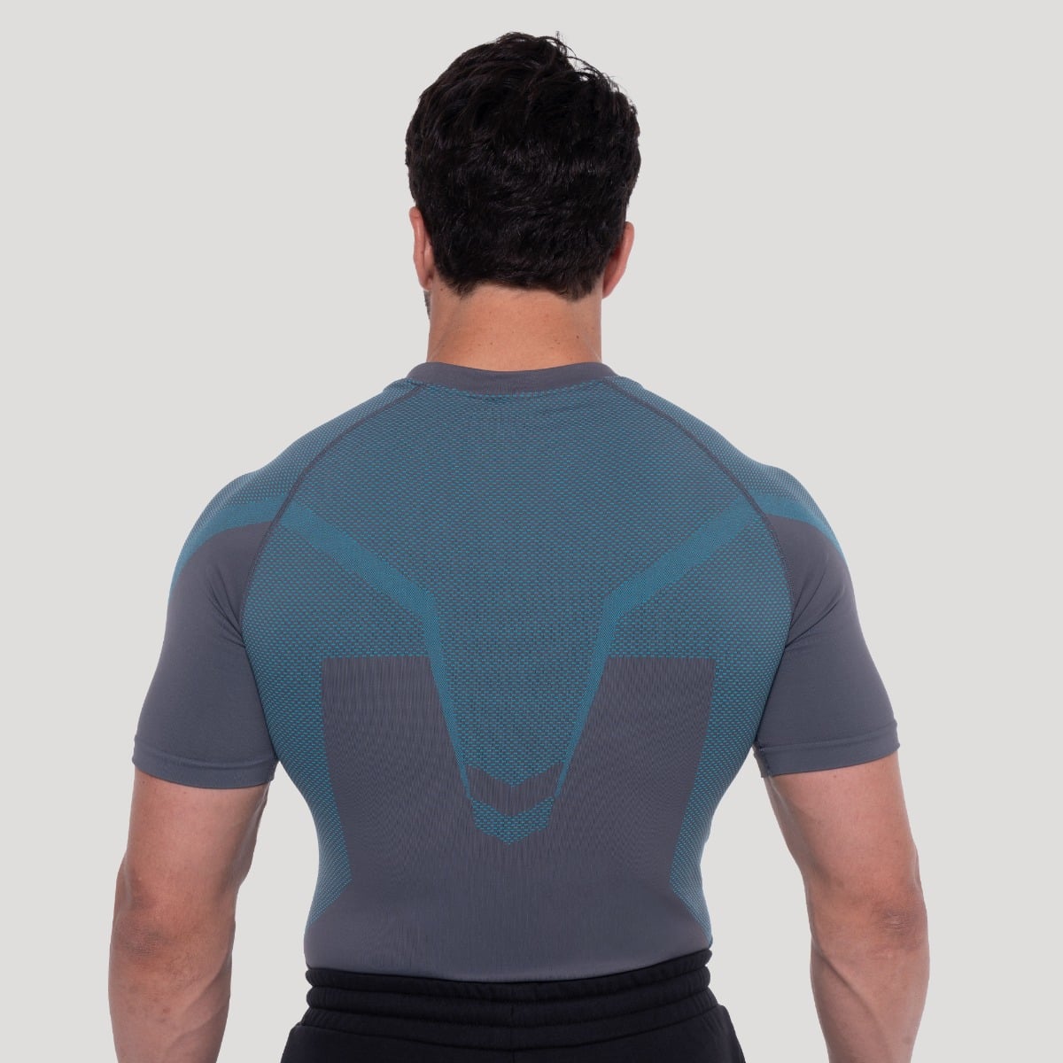 Bezšvové tričko OG1 Grey/Blue - GymBeam
