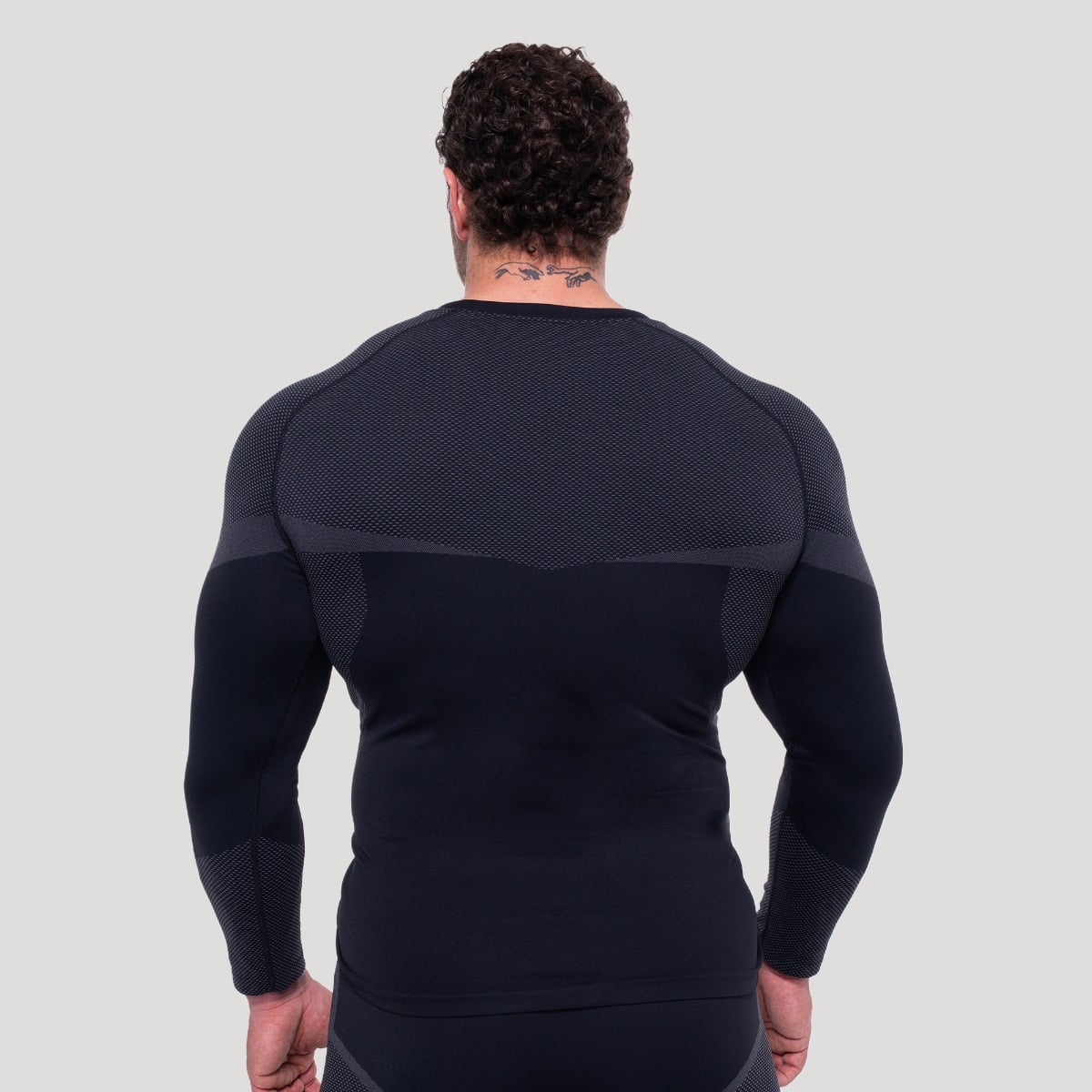 Bezšvové tričko s dlhým rukávom OG1 Black/Grey - GymBeam
