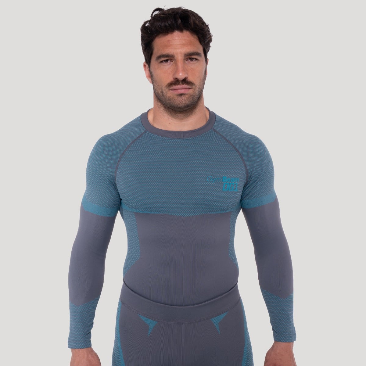 Bezšvové tričko s dlhým rukávom OG1 Grey/Blue - GymBeam