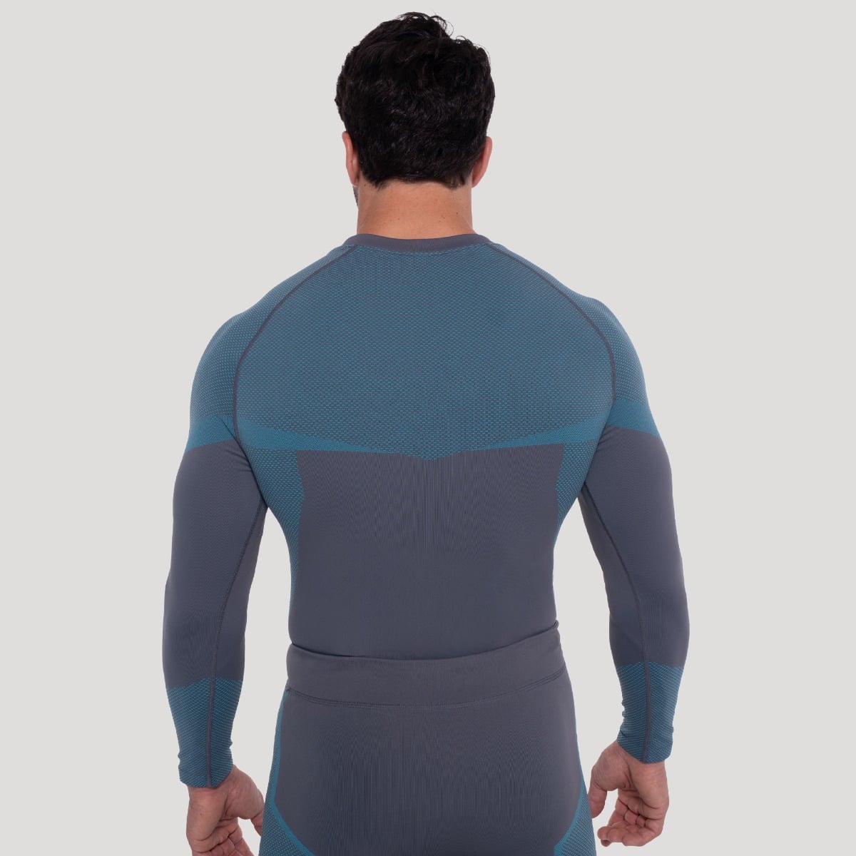 Bezšvové tričko s dlhým rukávom OG1 Grey/Blue - GymBeam