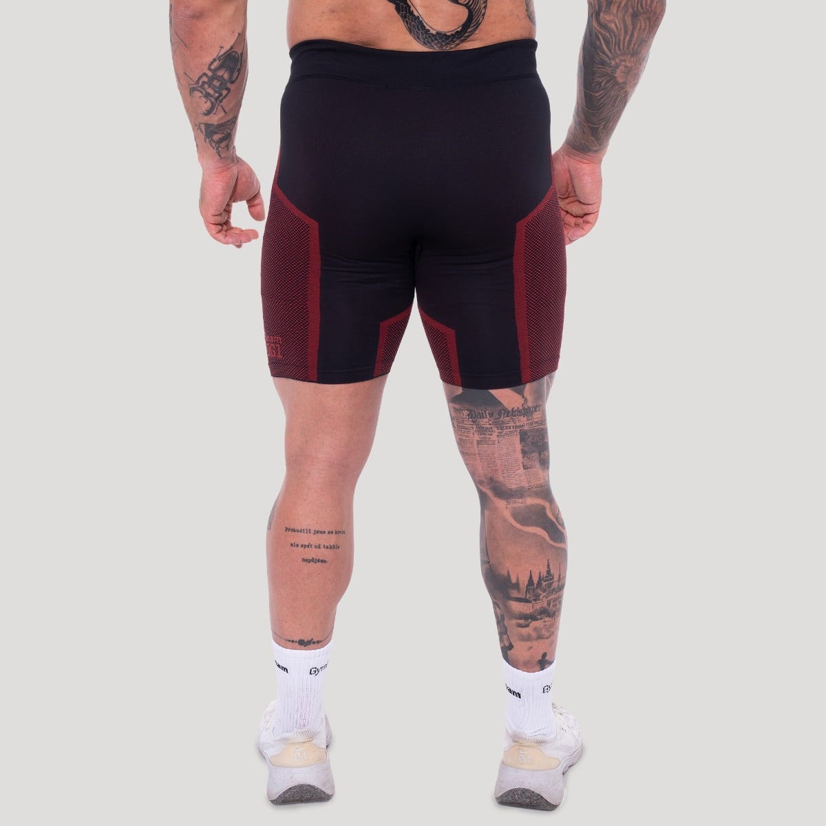 Bezšvové šortky OG1 Black/Red - GymBeam