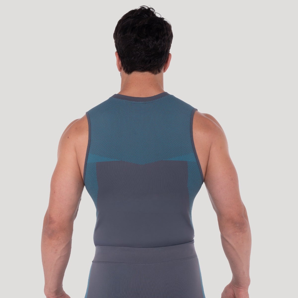 Bezšvové tielko OG1 Grey/Blue - GymBeam