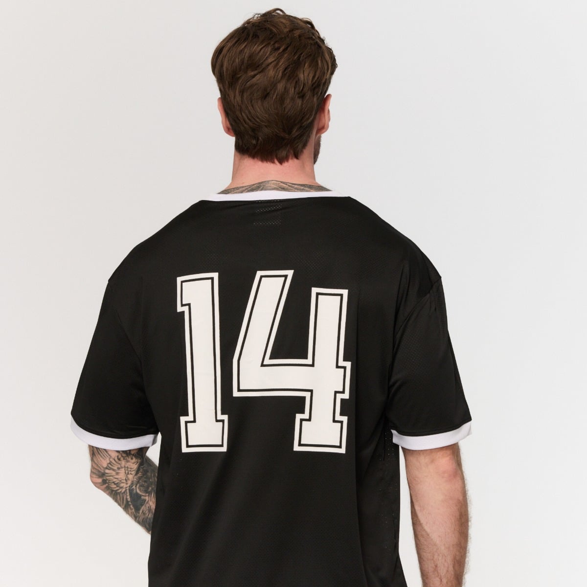 Tričko Oversized Varsity Black - GymBeam