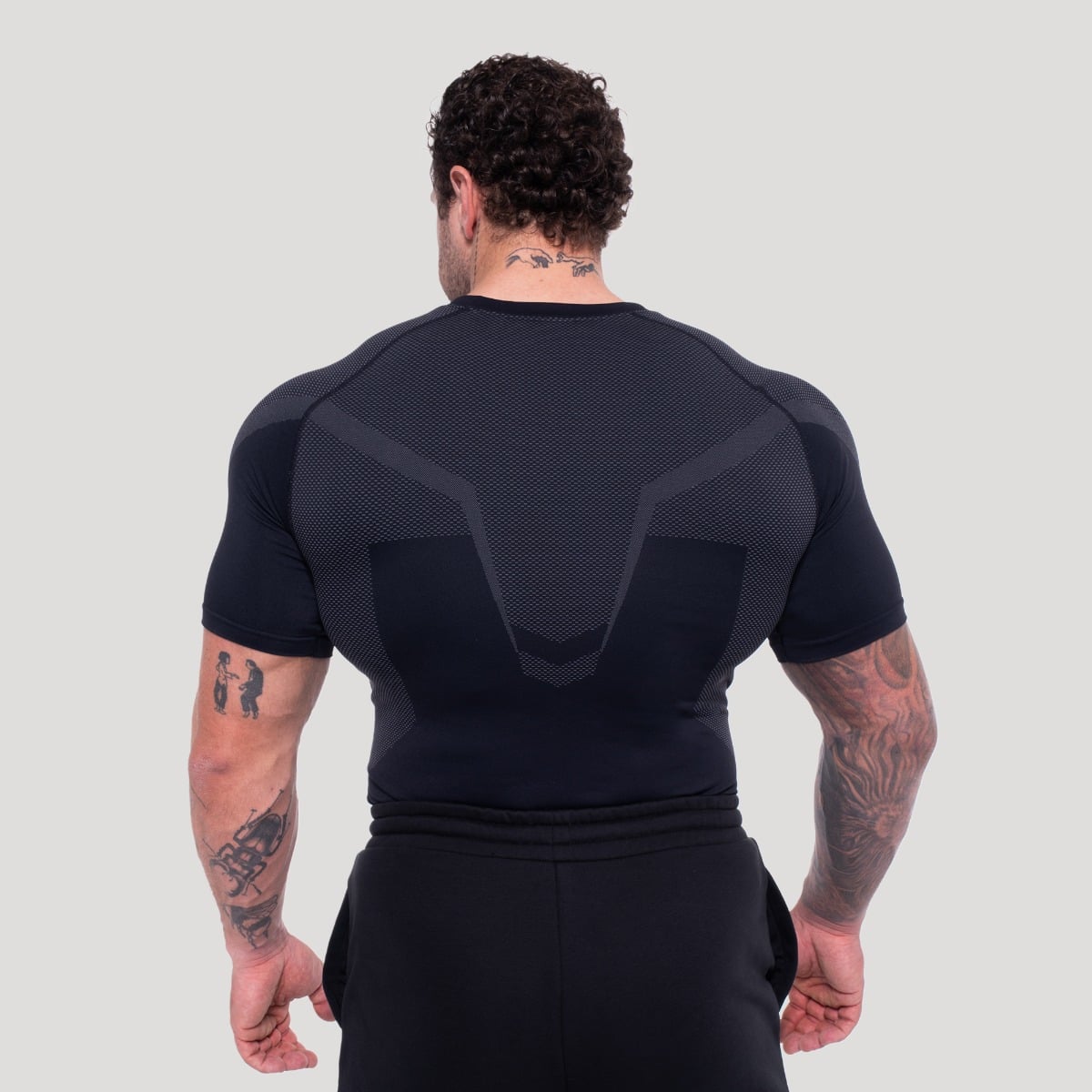 Bezšvové tričko OG1 Black/Grey - GymBeam