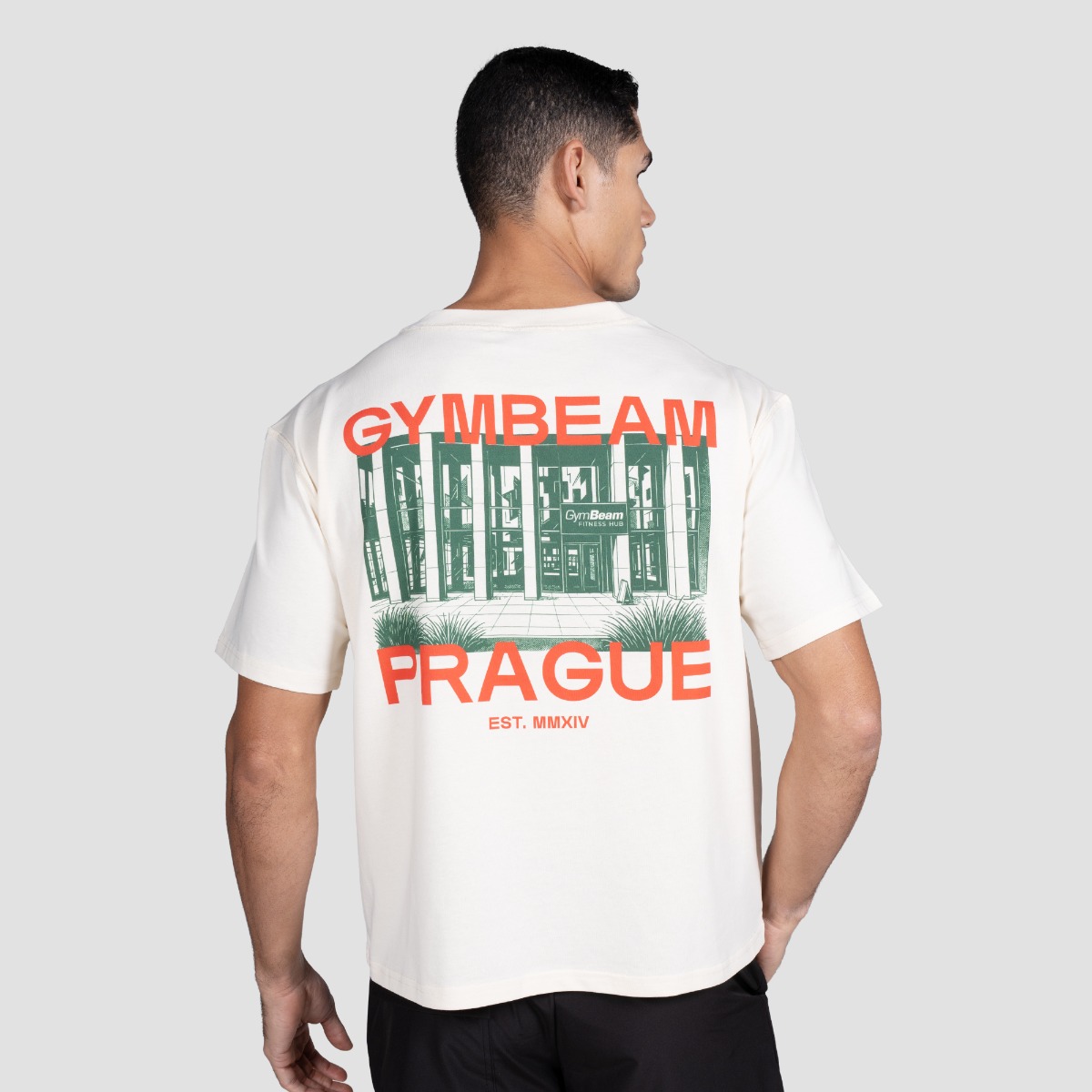 GymBeam Tričko Prague Cream XXL