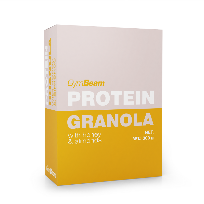 Proteínová granola s medom a mandľami - GymBeam 5 x 300 g