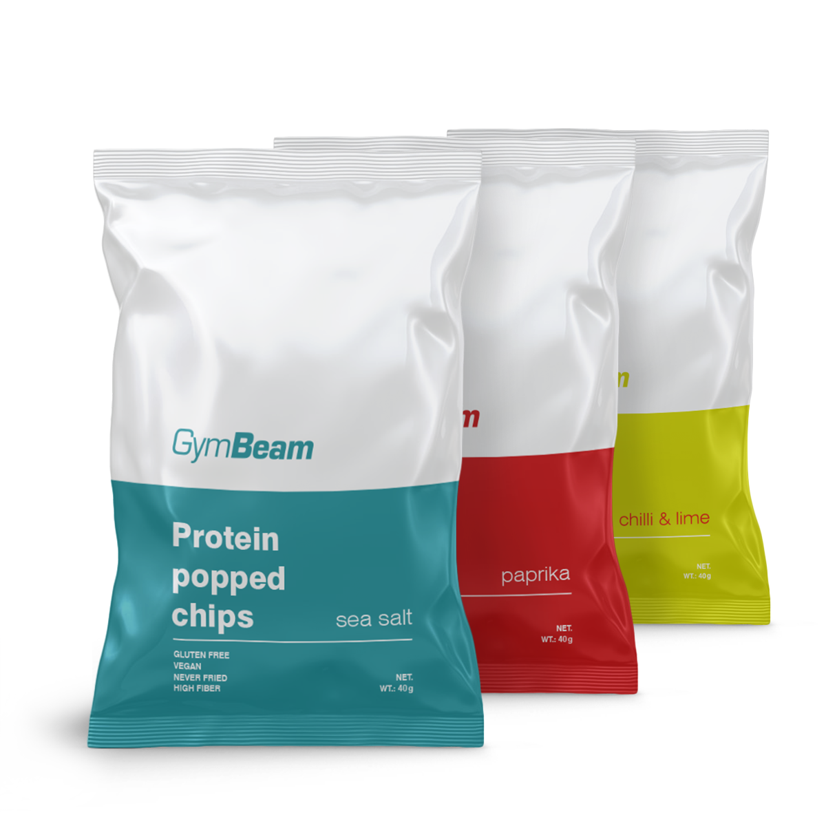 Proteínové čipsy - GymBeam chilli a limetka 40 g
