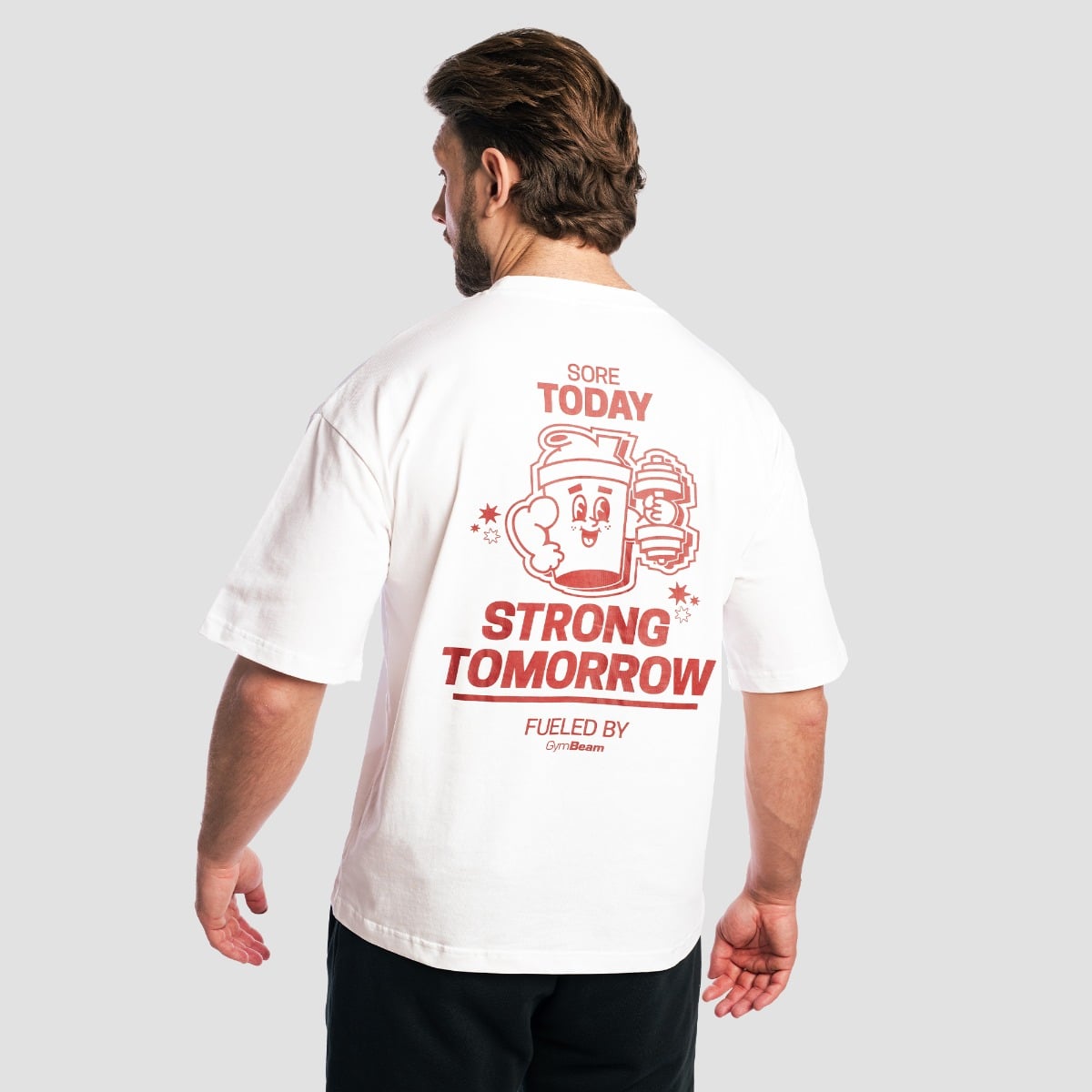 Tričko Boxy Shaker White - GymBeam