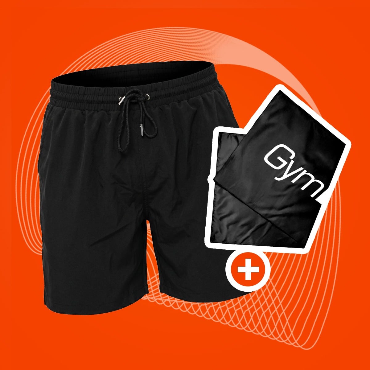 Pánske plavecké šortky Black - GymBeam + darček