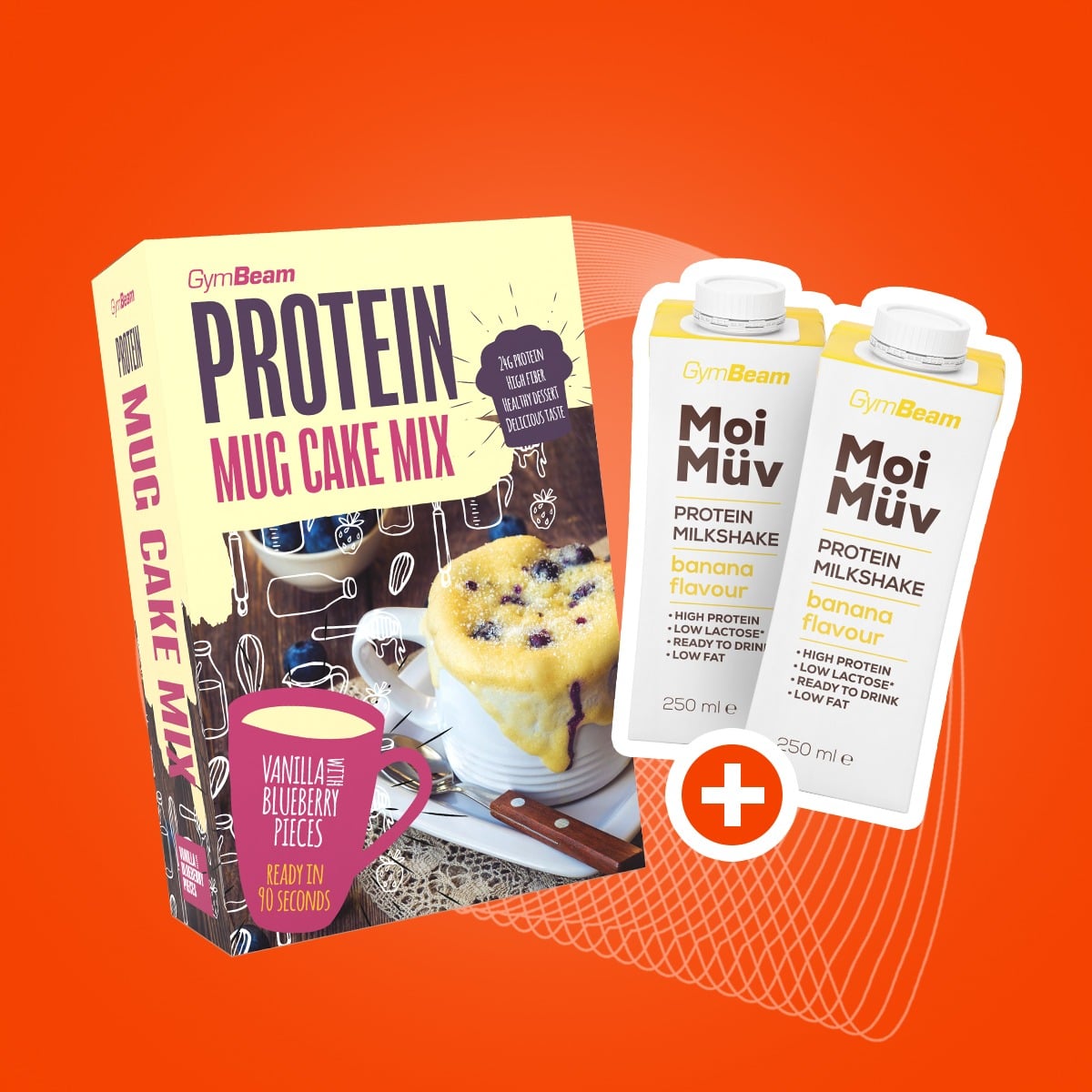 Proteínový Mug Cake Mix 500 g - GymBeam + darčeky