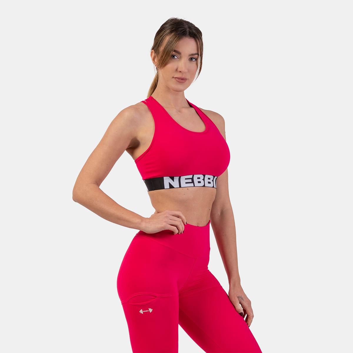Športová podprsenka Medium Impact Cross Back Pink - NEBBIA