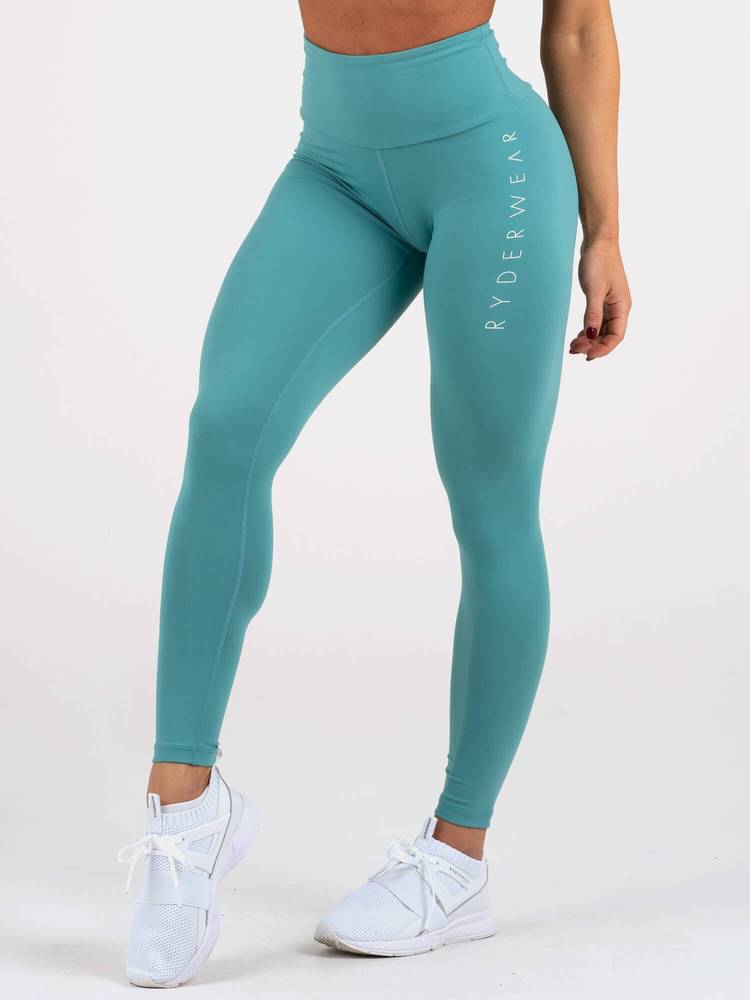 Dámske legíny Staples Scrunch Bum Teal - Ryderwear