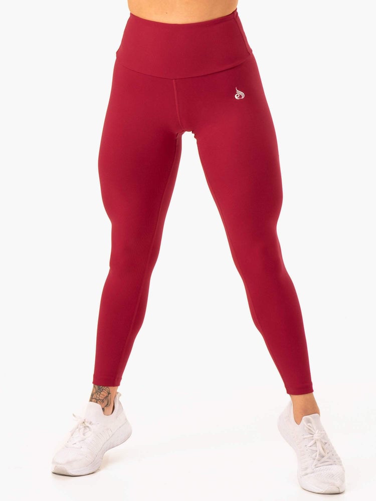 Dámske legíny Staples Scrunch Bum Wine Red - Ryderwear