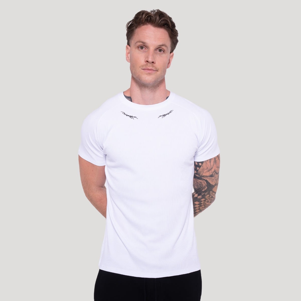 Tričko Tribal Ribbed White - GymBeam