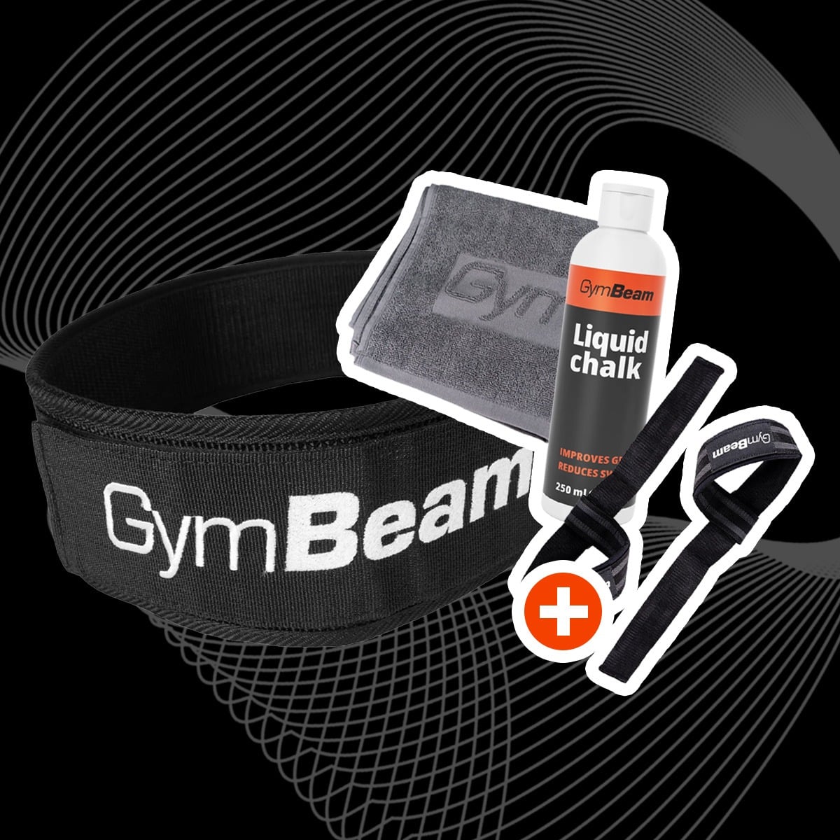 Fitness opasok CORE Black - GymBeam + darček