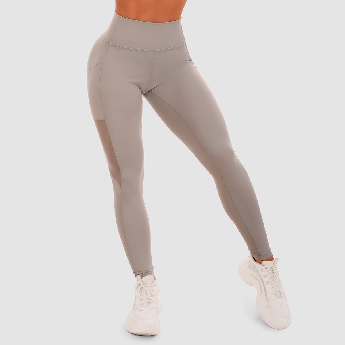 Dámske legíny Mesh Panel grey - GymBeam