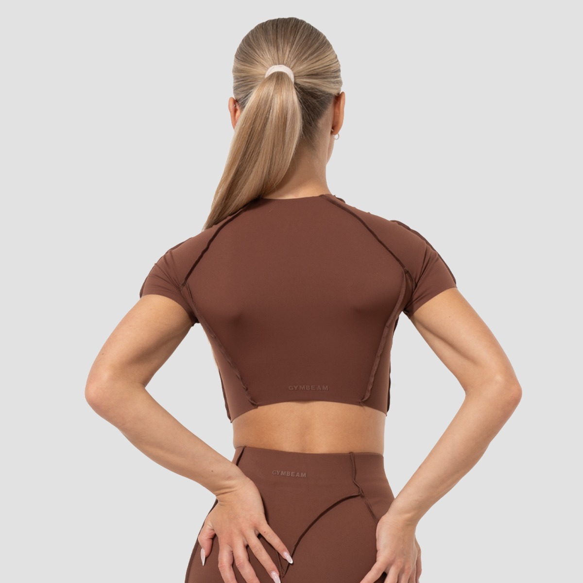 Dámske tričko Cropped Cosmo Brown - GymBeam