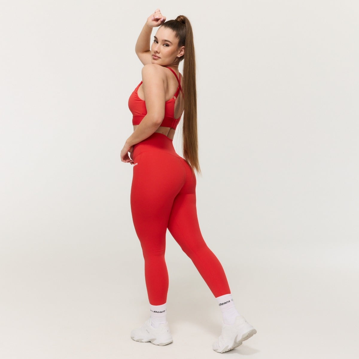 Dámske legíny Limitless s vysokým pásom Hot Red - GymBeam