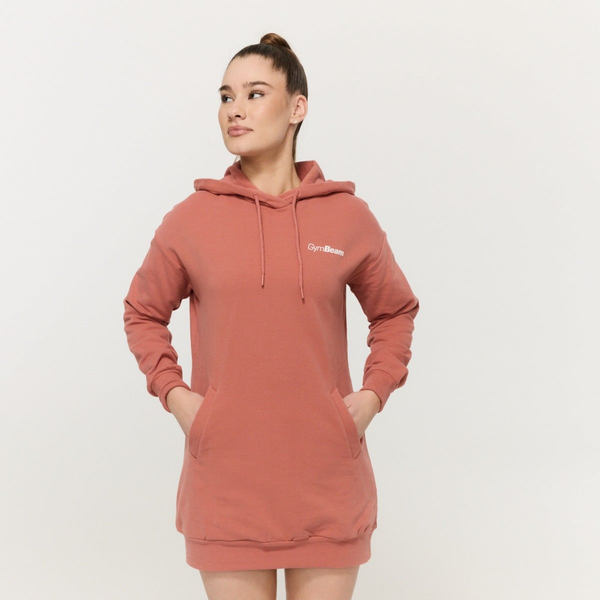 Dámska longline mikina Limitless Cinnamon - GymBeam