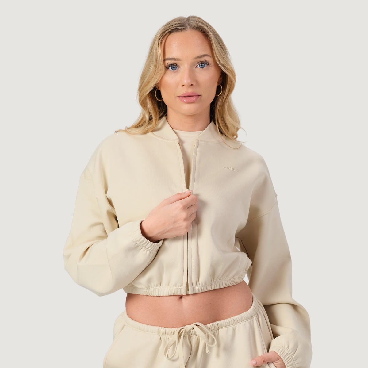 Dámska mikina Zip-Up NEO Almond - GymBeam