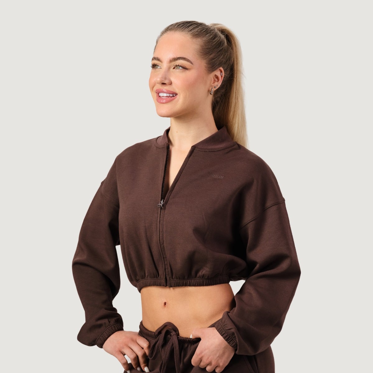 Dámska mikina Zip-Up NEO Mocha - GymBeam