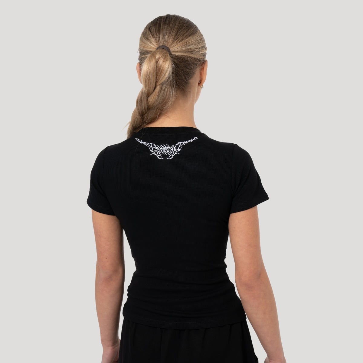 Dámske tričko Tribal Ribbed Black - GymBeam