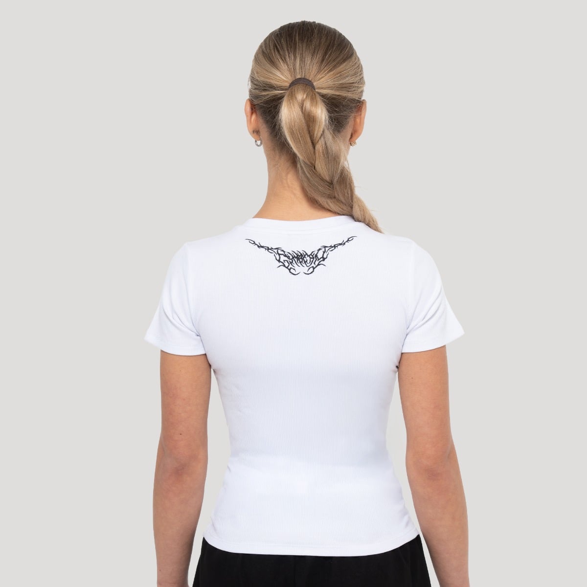Dámske tričko Tribal Ribbed White - GymBeam