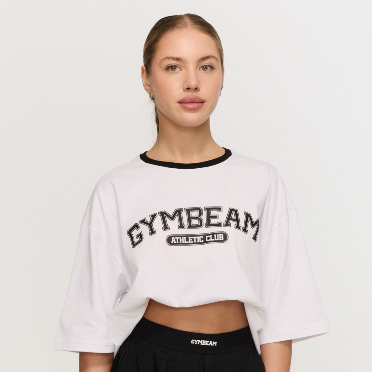 Dámske tričko Oversized Varsity White - GymBeam