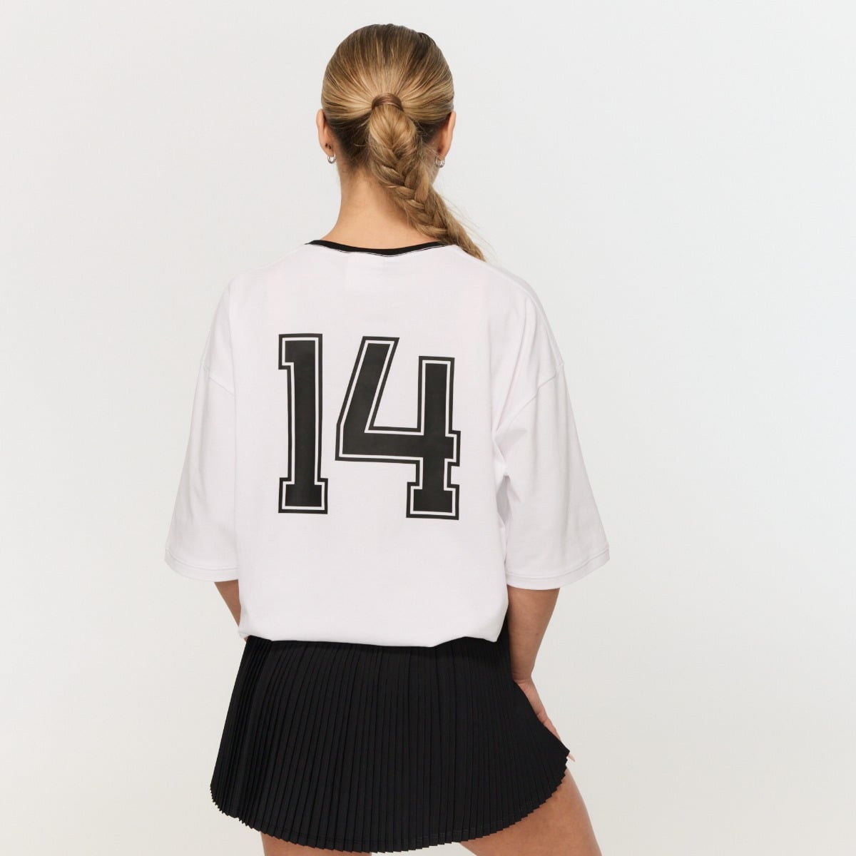 Dámske tričko Oversized Varsity White - GymBeam
