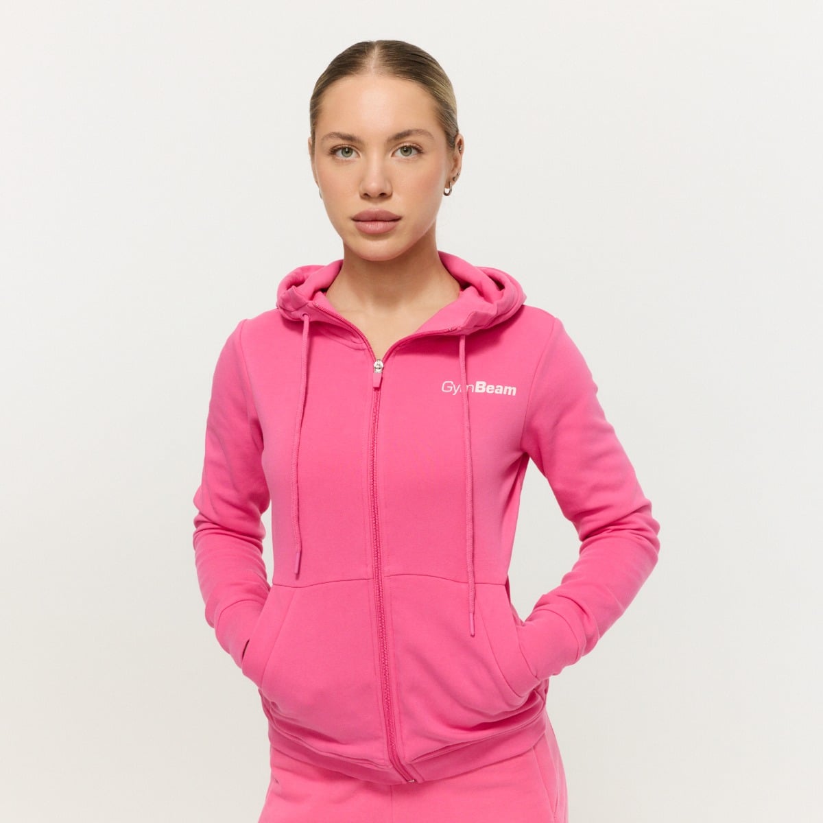 Dámska mikina so zipsom Limitless Dragonfruit - GymBeam
