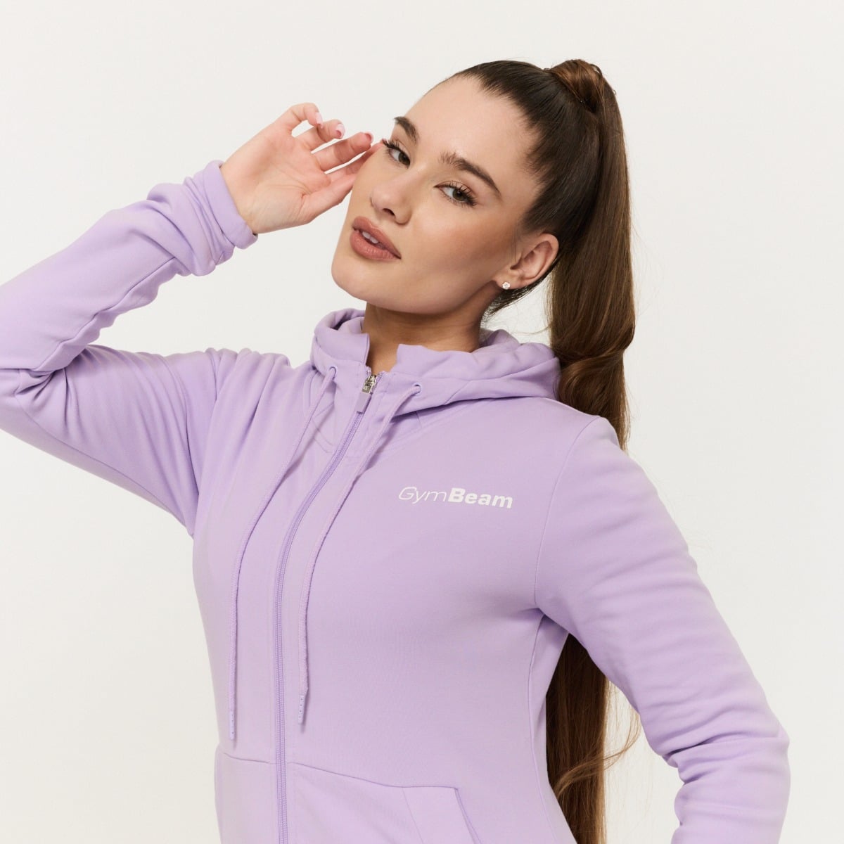 Dámska mikina so zipsom Limitless Lavender - GymBeam