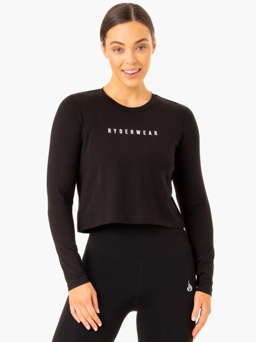 Dámske tričko Long Sleeve Top Foundation Black - Ryderwear