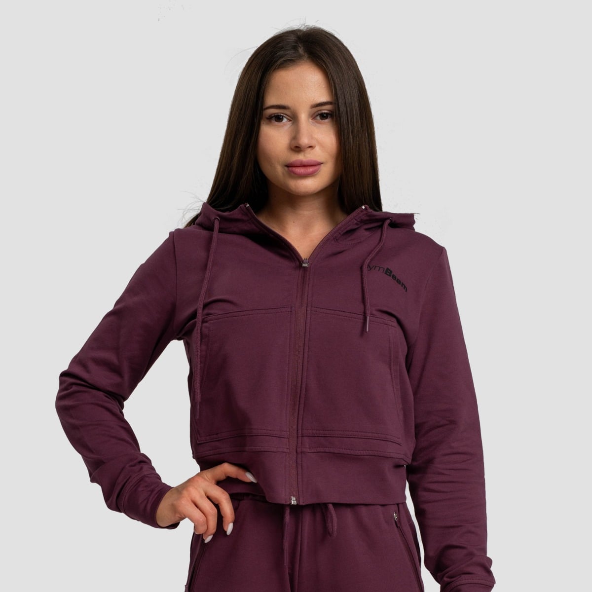 Dámska mikina Zip-up TRN Eggplant - GymBeam