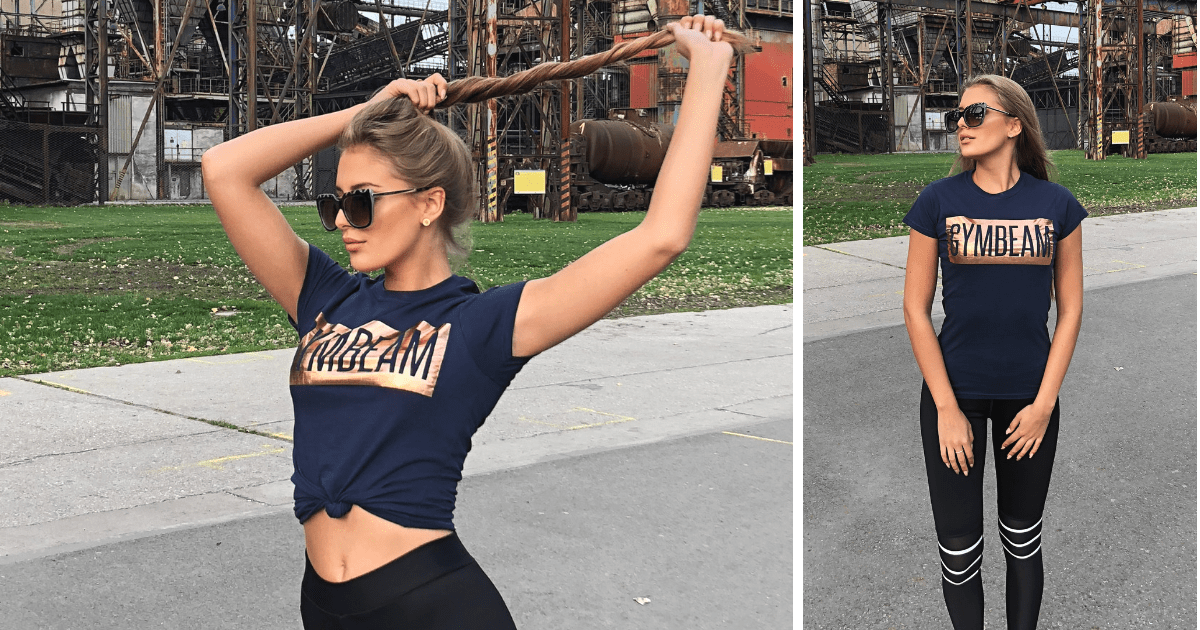 Box Logo Navy Rosegold - GymBeam