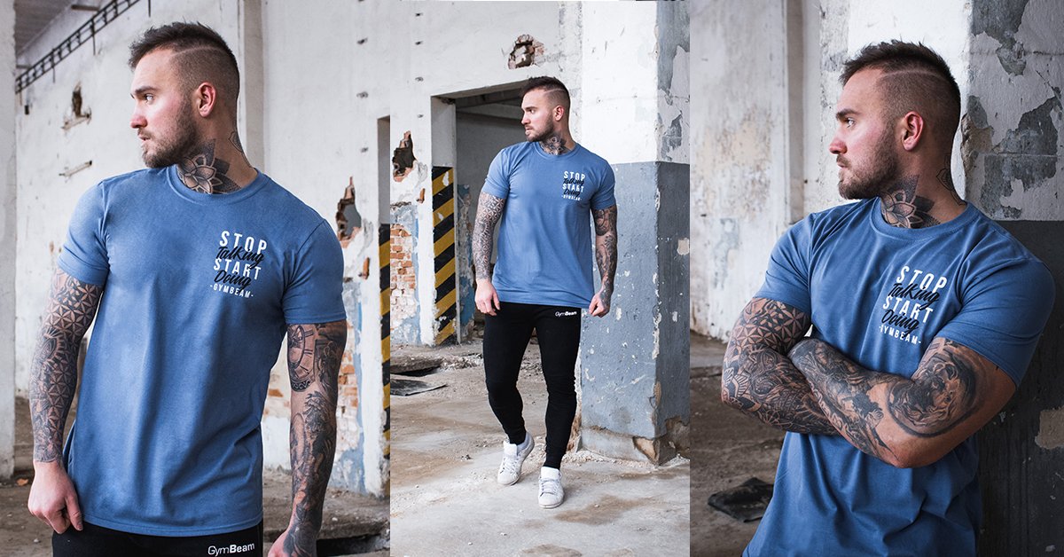 Men's T-shirt Doing Indigo Blue - GymBeam