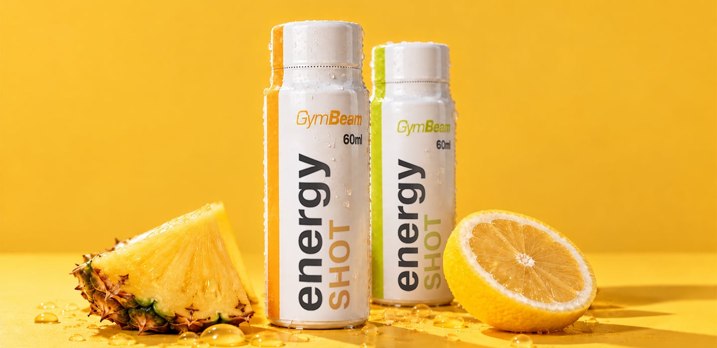Energy Shot – trojzdrojový kofeínový shot s guaranou a zeleným čajom, obohatený o horčík a B-vitamíny pre rýchlu a dlhotrvajúcu energiu