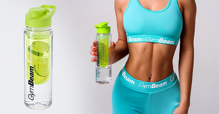 Fľaša Fruit Infuser Green 650 ml - GymBeam