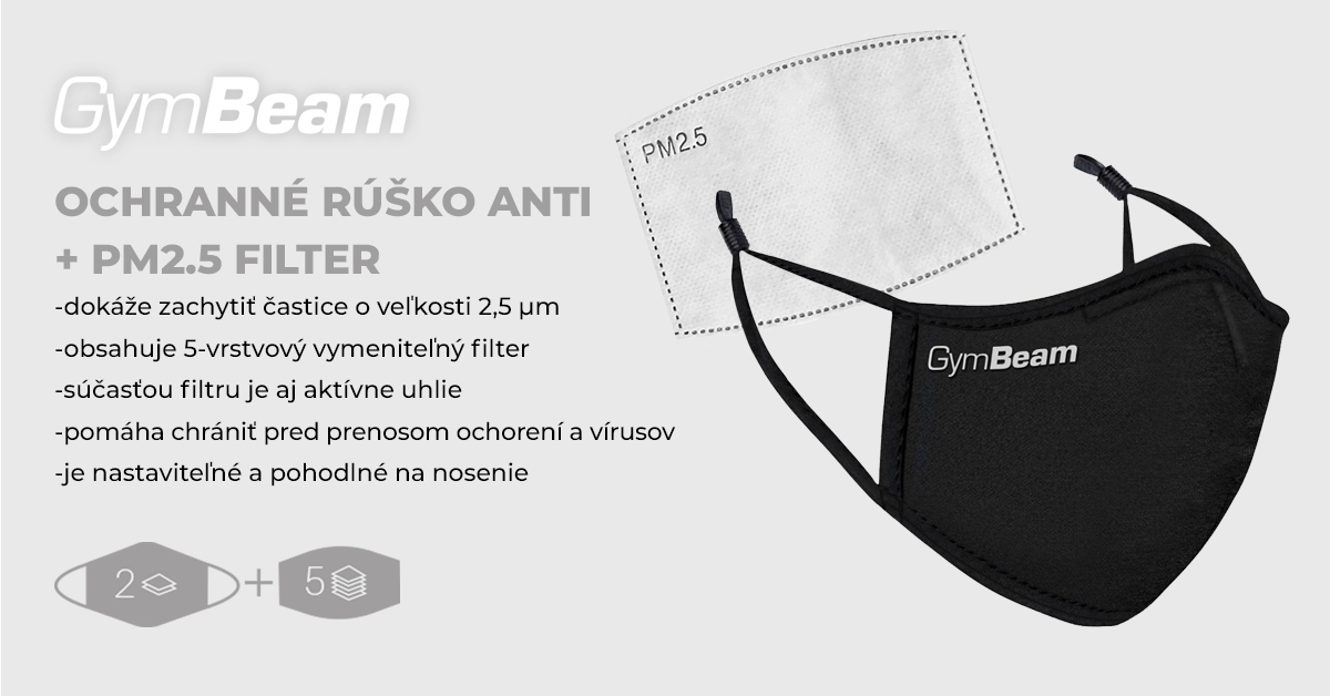 Ochranné rúško ANTI + PM2.5 filter - GymBeam