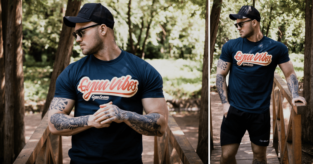 Tricou GymVibes Navy - GymBeam