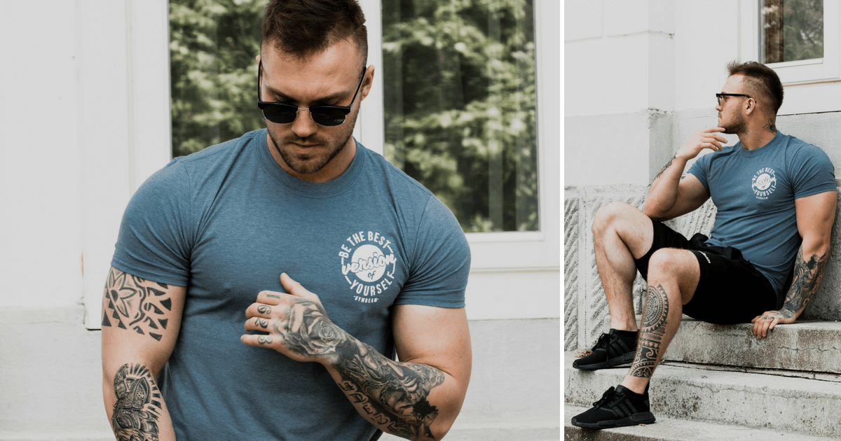 Póló The Best Version Indigo White - GymBeam